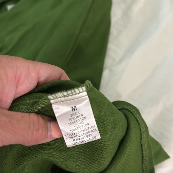 Dress Forum Green Sleeveless Linen Blend Buckle Dress - Picture 9 of 9